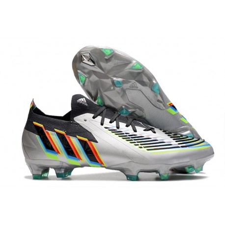 adidas Predator Edge.1 Low FG Plateado Metálico Negro Amarillo Solar