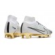 Nike Zoom Mercurial Superfly IX Elite FG Blanco Negro Oro