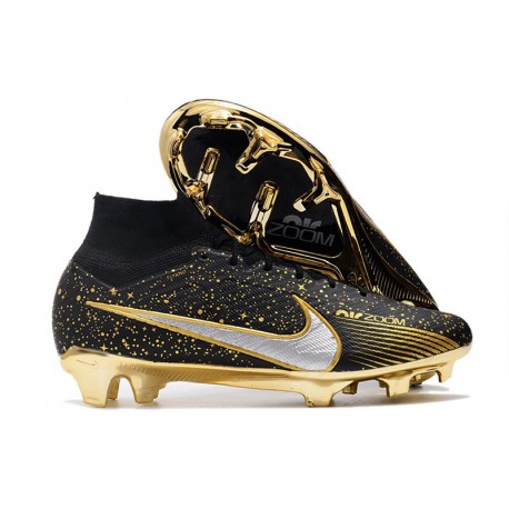 Nike Zoom Mercurial Superfly IX Elite FG Negro Metal Oro