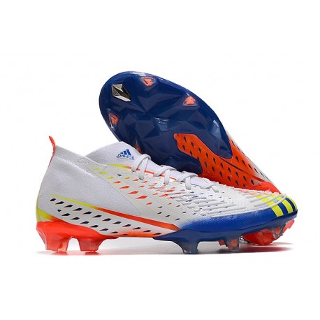 adidas Predator Edge.1 FG Bota Blanco Amarillo Solar Azul