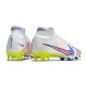 Nike Zoom Mercurial Superfly 9 Elite FG Blanco Azul Rosa