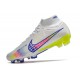 Nike Zoom Mercurial Superfly 9 Elite FG Blanco Azul Rosa