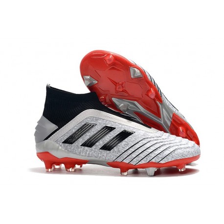 Botas de fútbol adidas Predator 19+ Fg - Plata Negro Rojo