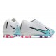 Nike Zoom Mercurial Vapor XV Elite FG Blanco Azul Báltico Rosa Blast Indigo Haze