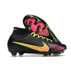 Nike Zoom Mercurial Superfly 9 Elite FG Negro Rosa Amarillo