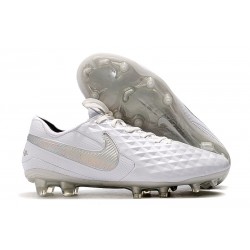 Nike Tiempo Legend 8 Elite FG Botas de Fútbol Blanco Plata