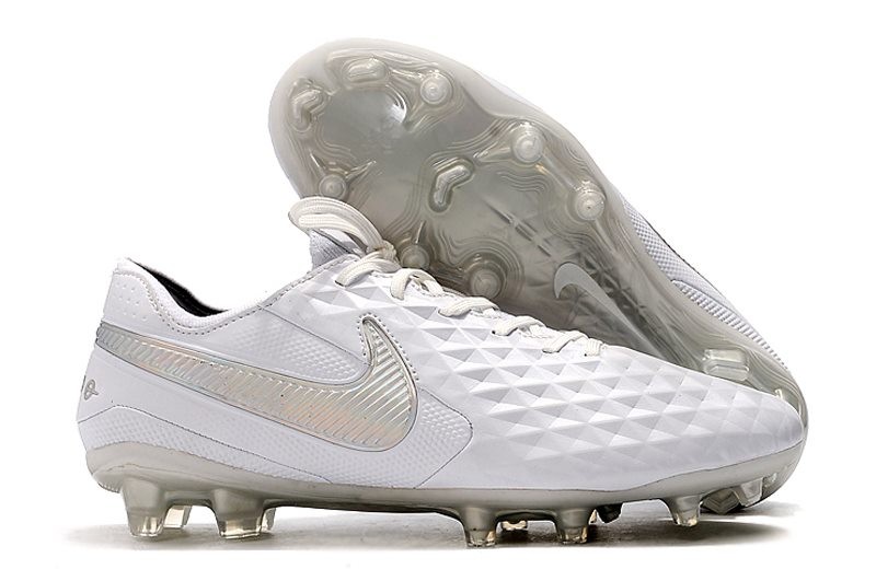 Nike Tiempo Legend 8 Elite FG Botas de Fútbol Blanco Plata