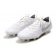 Nike Tiempo Legend 8 Elite FG Botas de Fútbol Blanco Plata