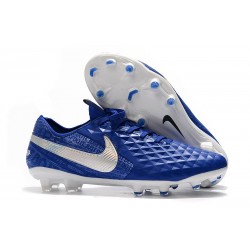 Nike Tiempo Legend 8 Elite FG Botas de Fútbol Azul Plata