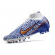 Nike Zoom Mercurial Superfly IX Elite AG Blanco Azul Oro