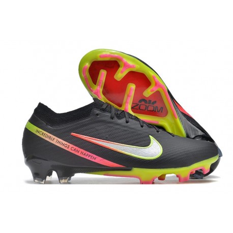 Bota Nike Zoom Mercurial Vapor 15 Elite FG Negro Plateado de Muchos