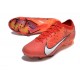 Bota Nike Zoom Mercurial Vapor 15 Elite FG MDS Carmesí Claro Marfil Claro Mandarina Viva