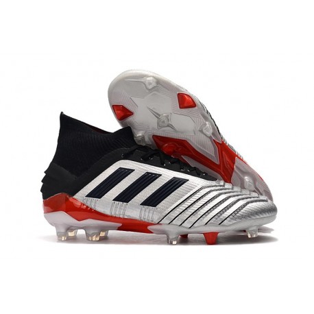 Zapatillas de Fútbol adidas Predator 19.1 FG Plata Negro