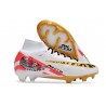 Nike Air Zoom Mercurial Superfly IX Elite FG MR Blanco Rojo Oro