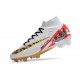 Nike Air Zoom Mercurial Superfly IX Elite FG MR Blanco Rojo Oro