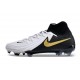 Botas Nike Phantom Luna II Elite FG Blanco Negro Mtlc Dorado Moneda