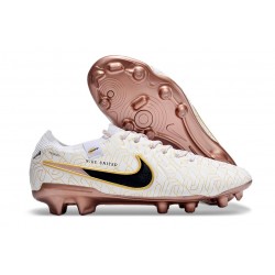 Botas de fútbol Nike Tiempo Legend 10 Elite FG Blanco Oro Negro