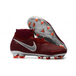 Botas de Fútbol Nike Phantom Vision Elite DF FG Rojo Plata